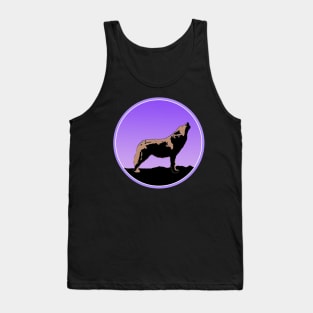 Howling Wolf at Sunset Tank Top